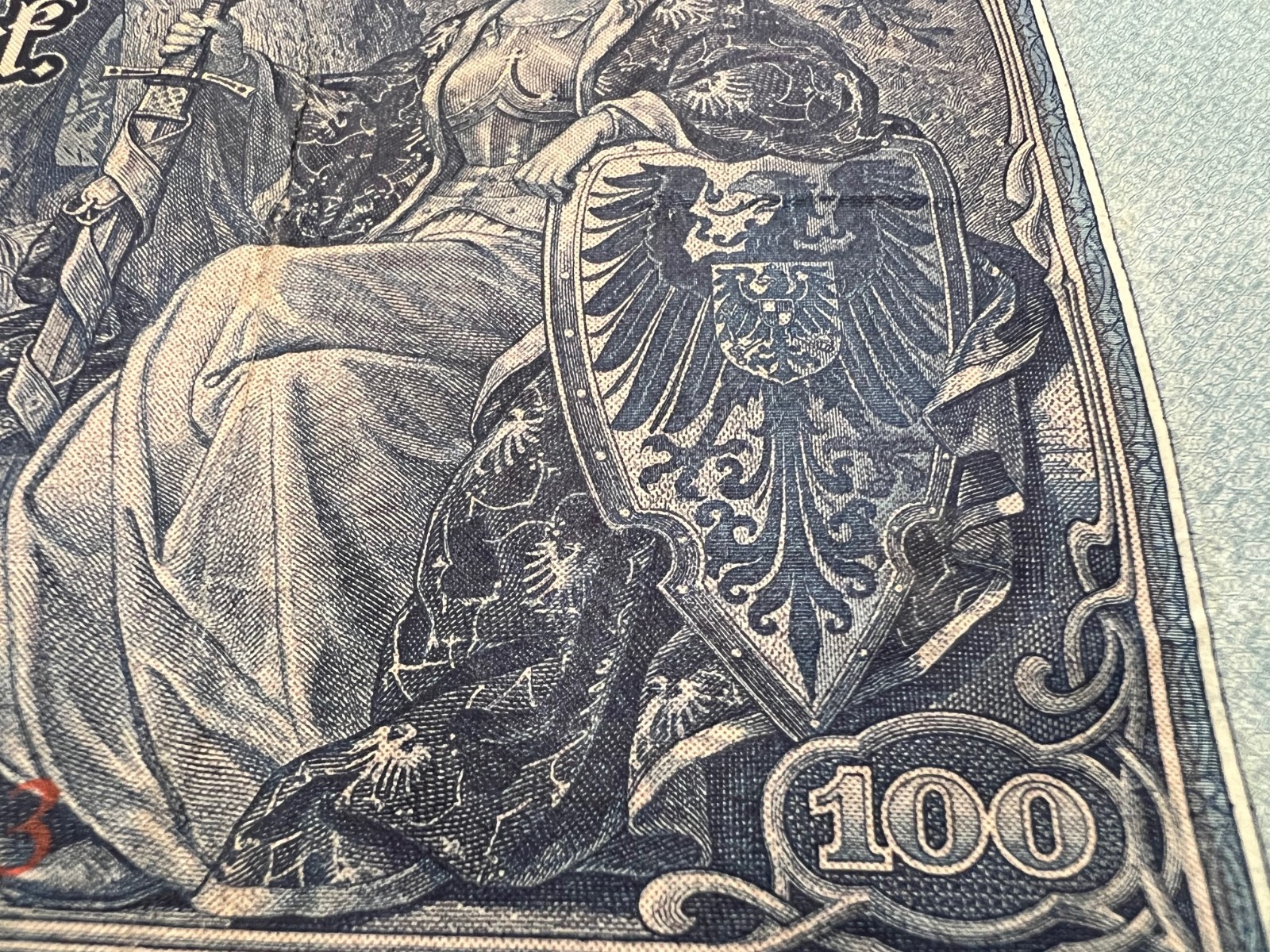 1910 German 100 Mark Banknote World War 1 WW1 WWI Currency Antique Relic