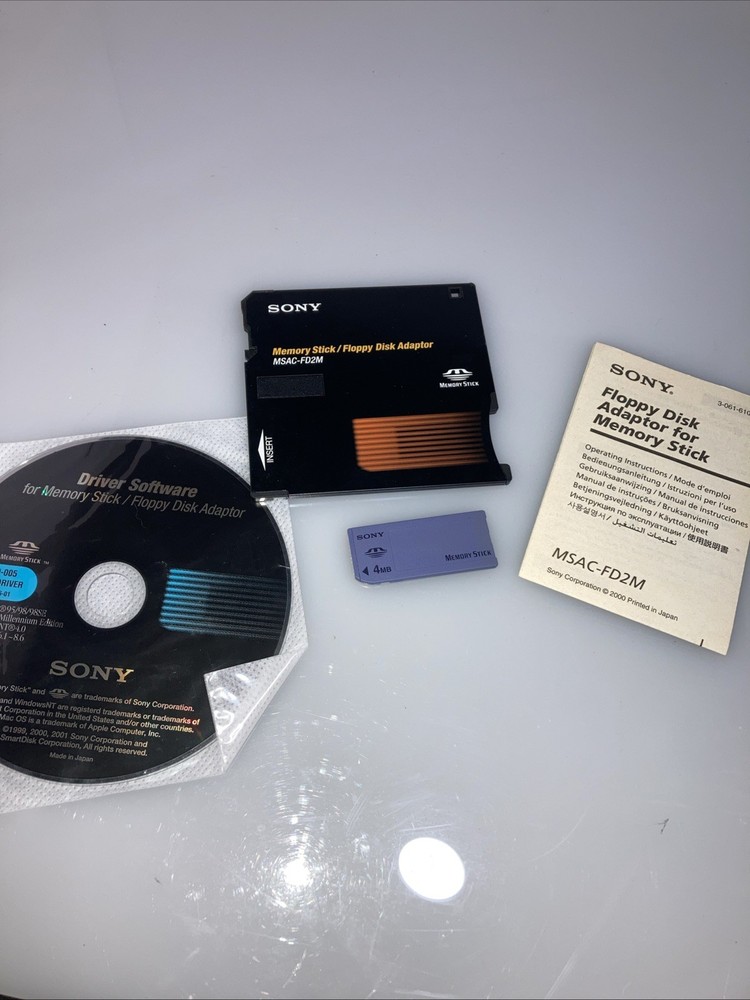 Sony MSAC-FD2M Floppy Disk Adapter for Memory Stick with disc & manual