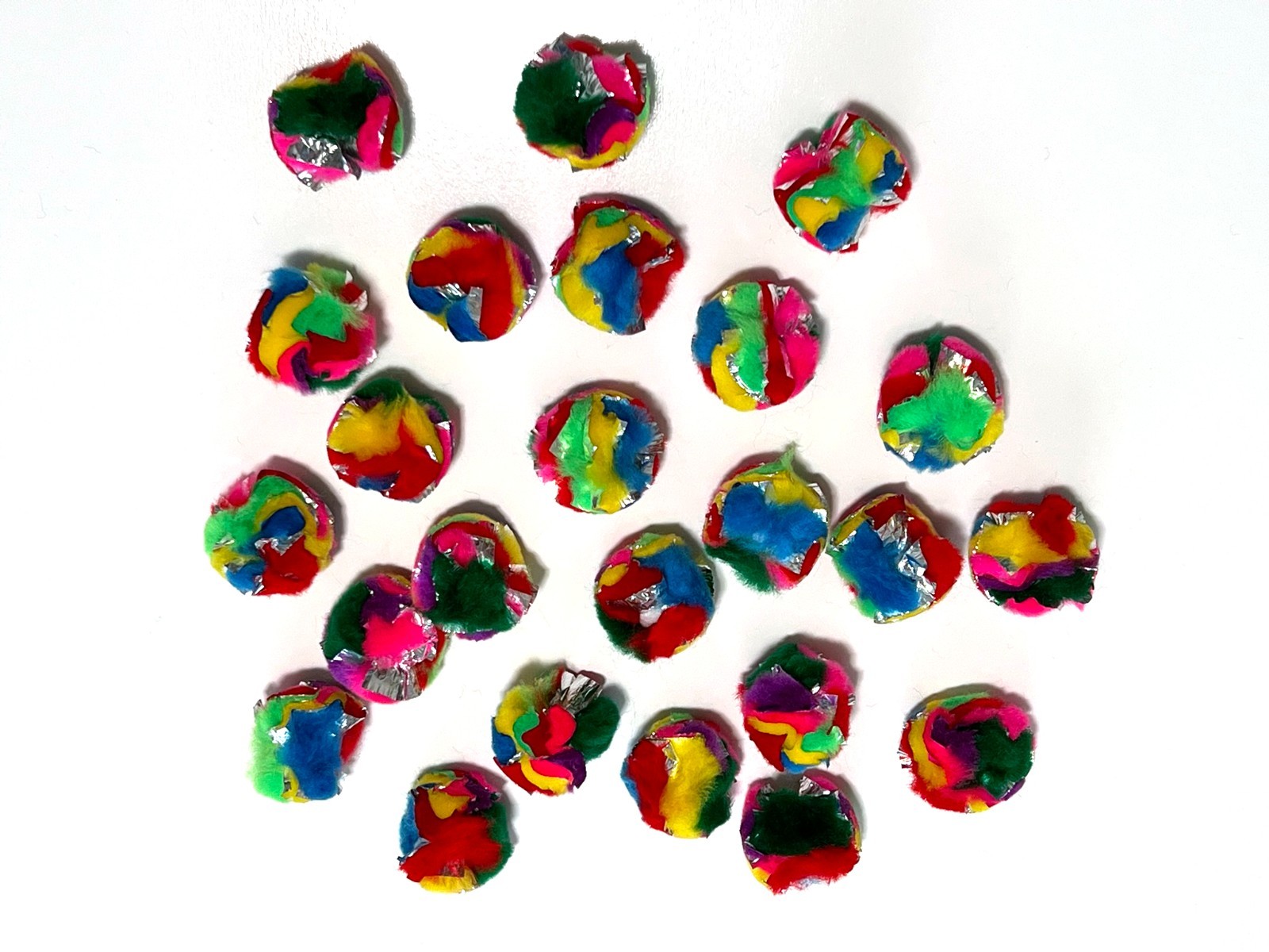 Go Cat Mini Crinkle Balls Mylar Yarn fetch carry fun 3,6,12 Qty Da Bird Kitten