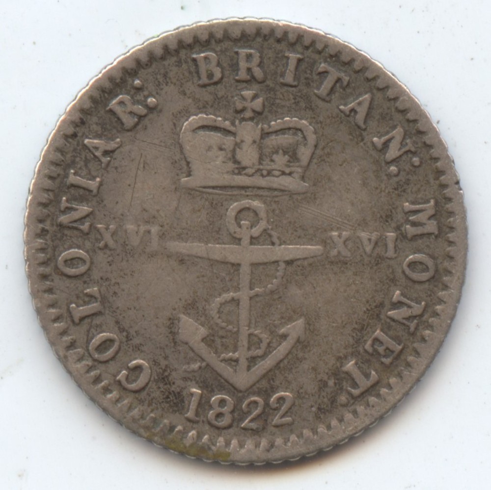Canada 1/6 Dollar 1822 Token (#941) VF. Some Light Scrs.