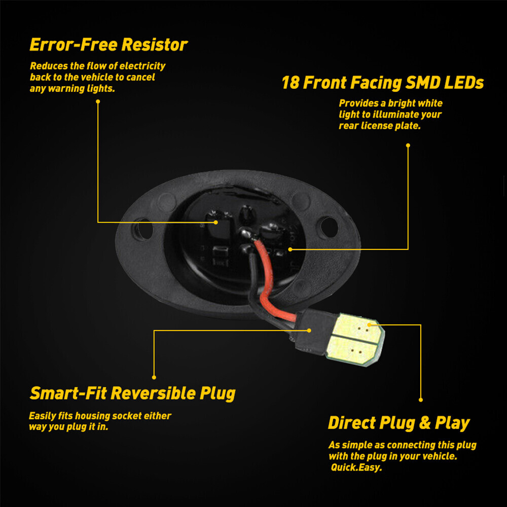 For 1994-2002 Ram 1500 2500 3500 LED License Plate Tag Light With Wire Harness