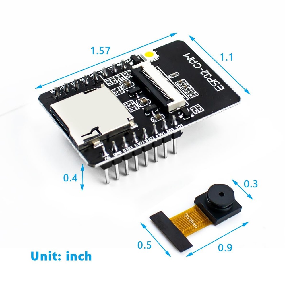 2 PCS ESP32-CAM WiFi Bluetooth Development Board with OV2640 Camera Module