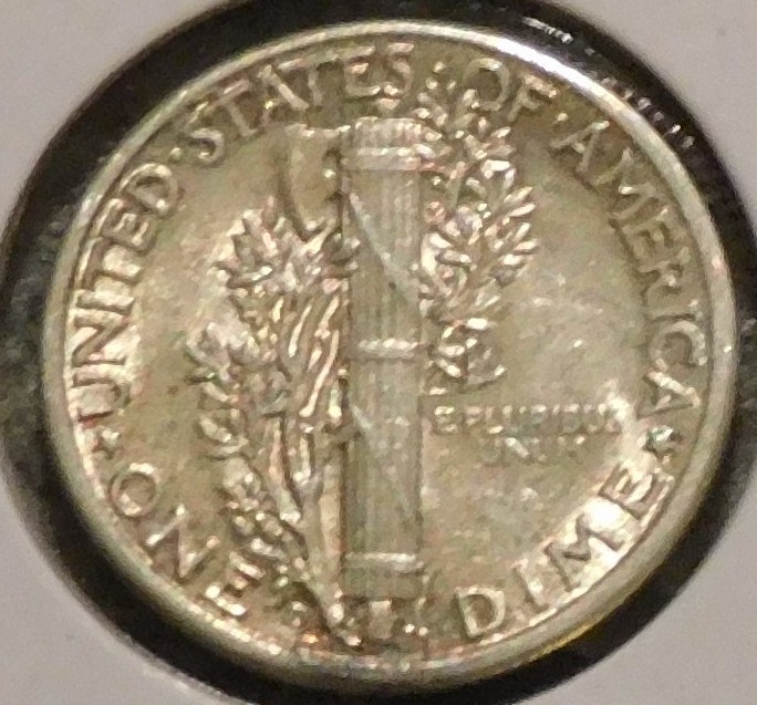 Silver Dime - Mercury - 1944-D (Sharp grade. Maybe cleaned.) [448]