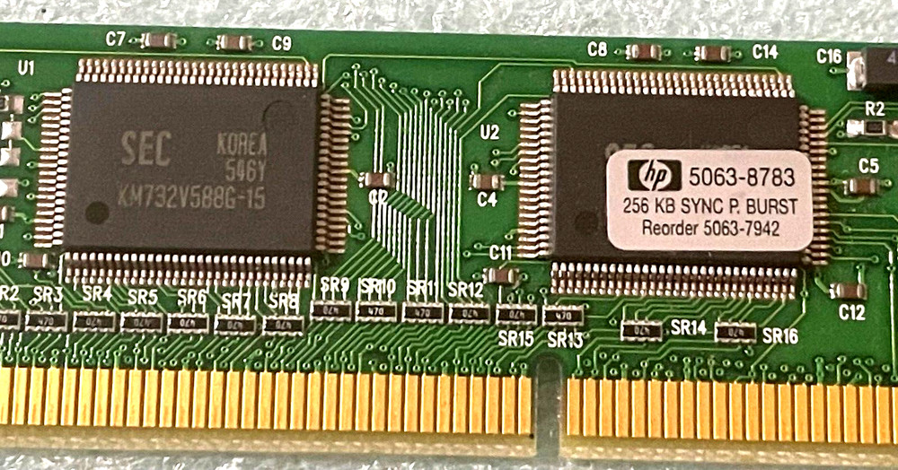 RARE HP 5063-8733 256KB SYNC PIPELINE BURST CACHE MEMORY MODULE RM00-MSBX5