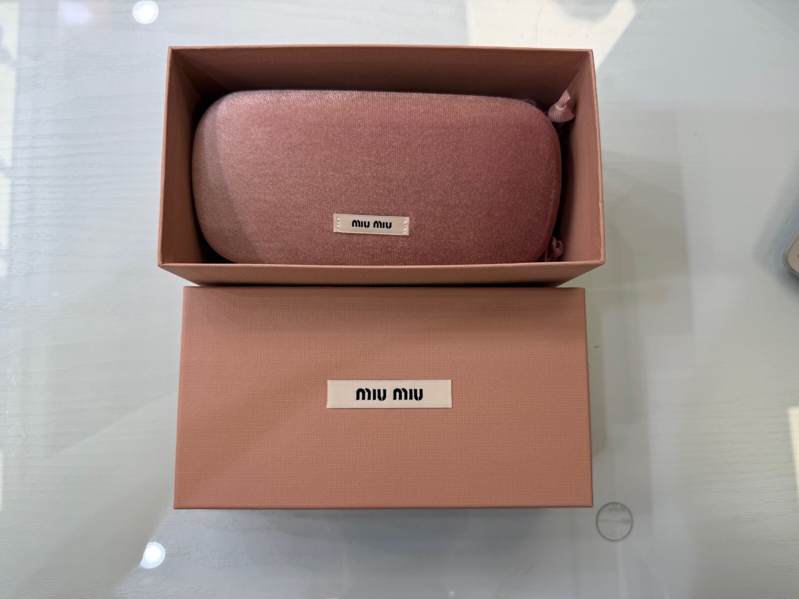 MIU MIU SUNGLASSES VELVET CLAMSHELL HARD CASE & W/ ACCESSORIES