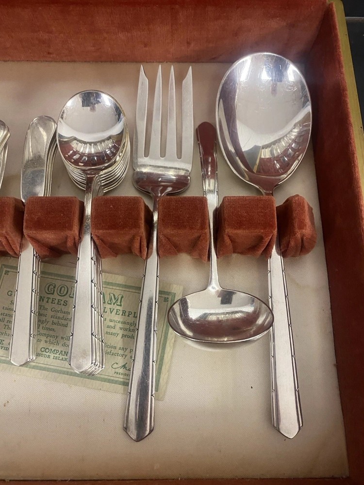 Vintage Gorham Silverplate Flatware REMEMBRANCE 58pc Silverware Set w Chest