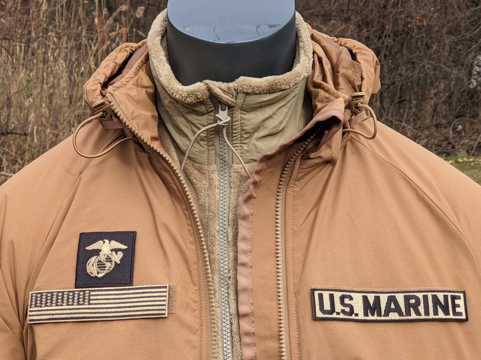 3 Embroidered US Marine EGA American Flag  Military Uniform Coyote Tab Patch