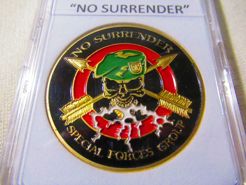 U S ARMY SPECIAL FORCES GROUP "NO SURRENDER" Challenge Coin