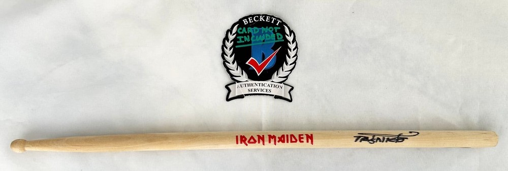 Nicko McBrain Signed Drumstick Iron Maiden Beckett BAS 5 COA