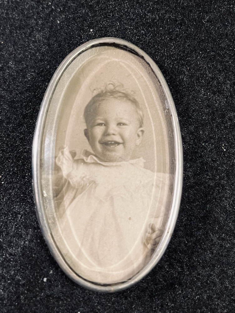875 Silver , Pocket Picture Frame..many marks Silver Side..Tiny Dent On Face