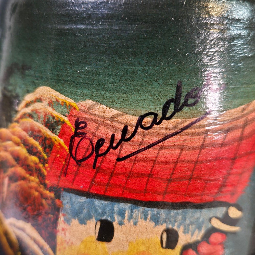 Ecuadorian Hand Painted & Signed Scenic Mug