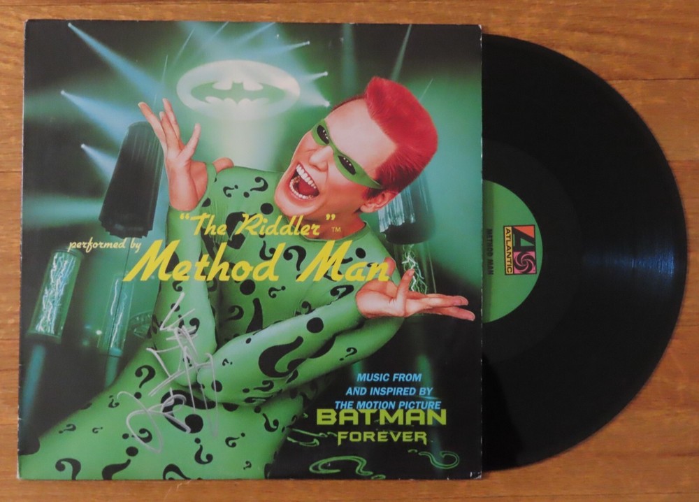 METHOD MAN "THE RIDDLER" signed BATMAN FOREVER 1995 Record PSA AP41425 Wu-Tang