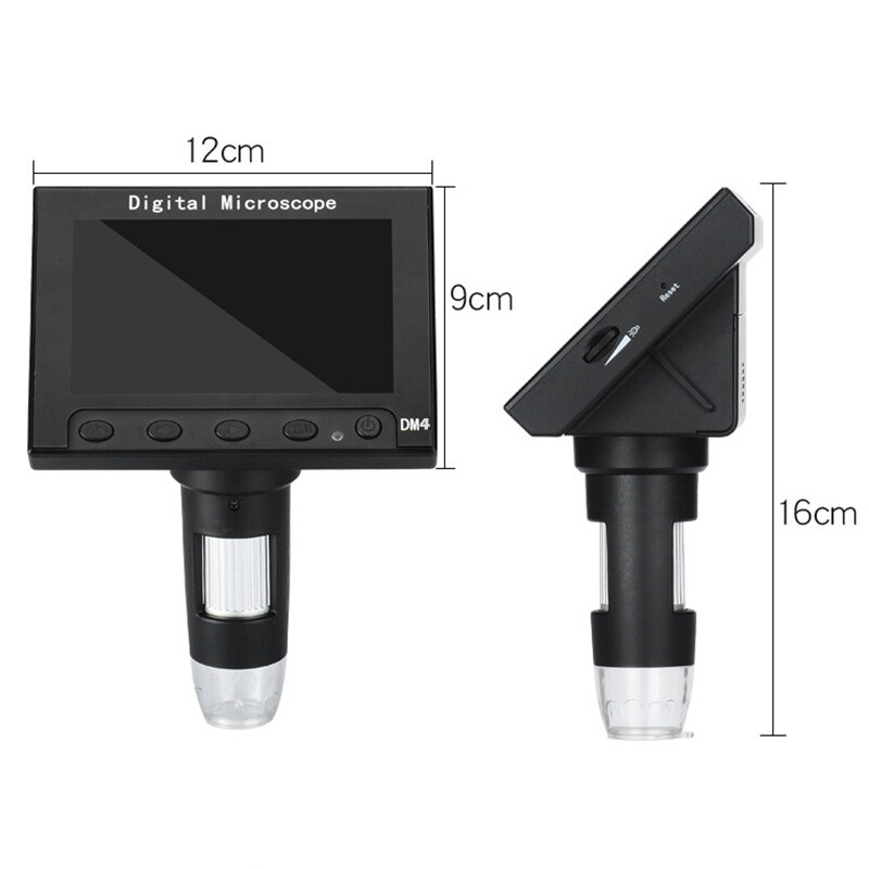 USB Digital Electronic Microscope DM4 4.3"LCD Display VGA Microscope with Stand