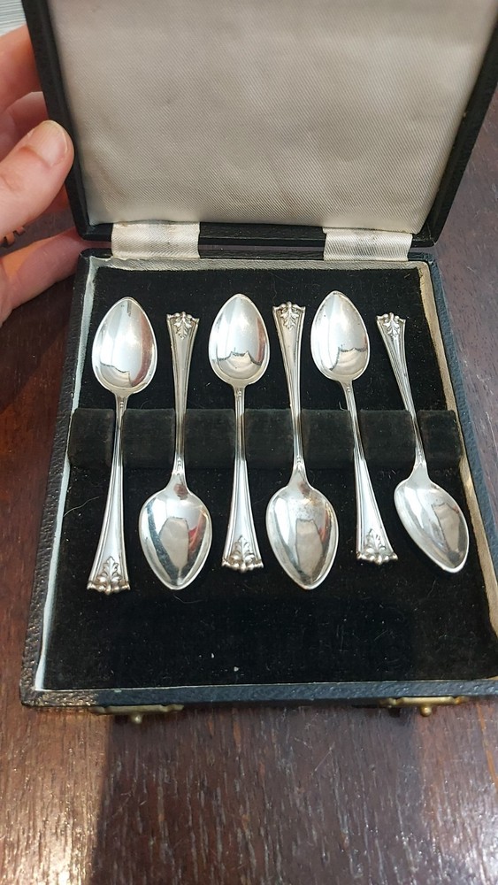 Set Of 6 Solid 826 Silver Spoons , Germany