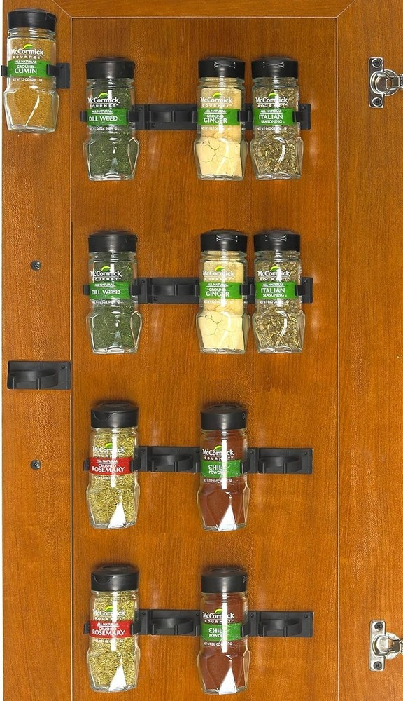 Effortless Kitchen Organization: 20 Jar Spice Gripper with 4 Adjustable Strips