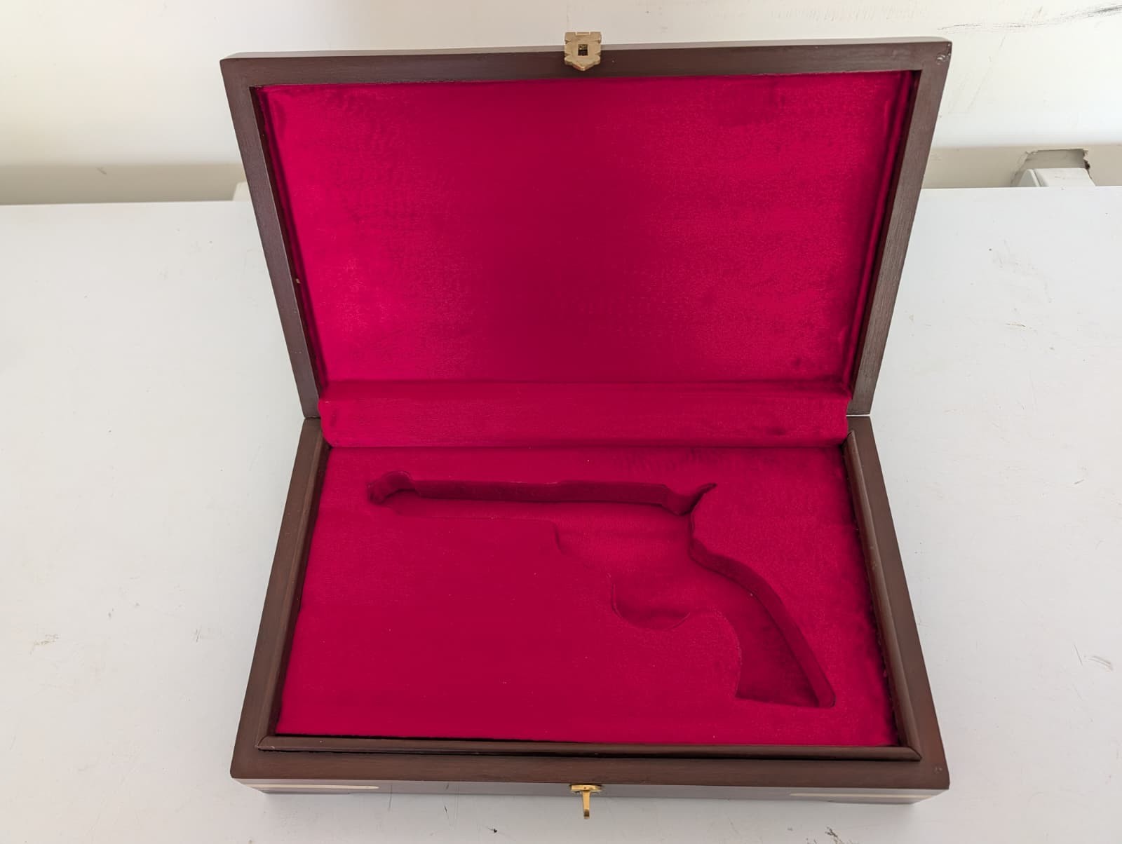 Colt Army Wood Red Velvet Lined Storage Case – Handmade Indian Rosewood/Sheesham