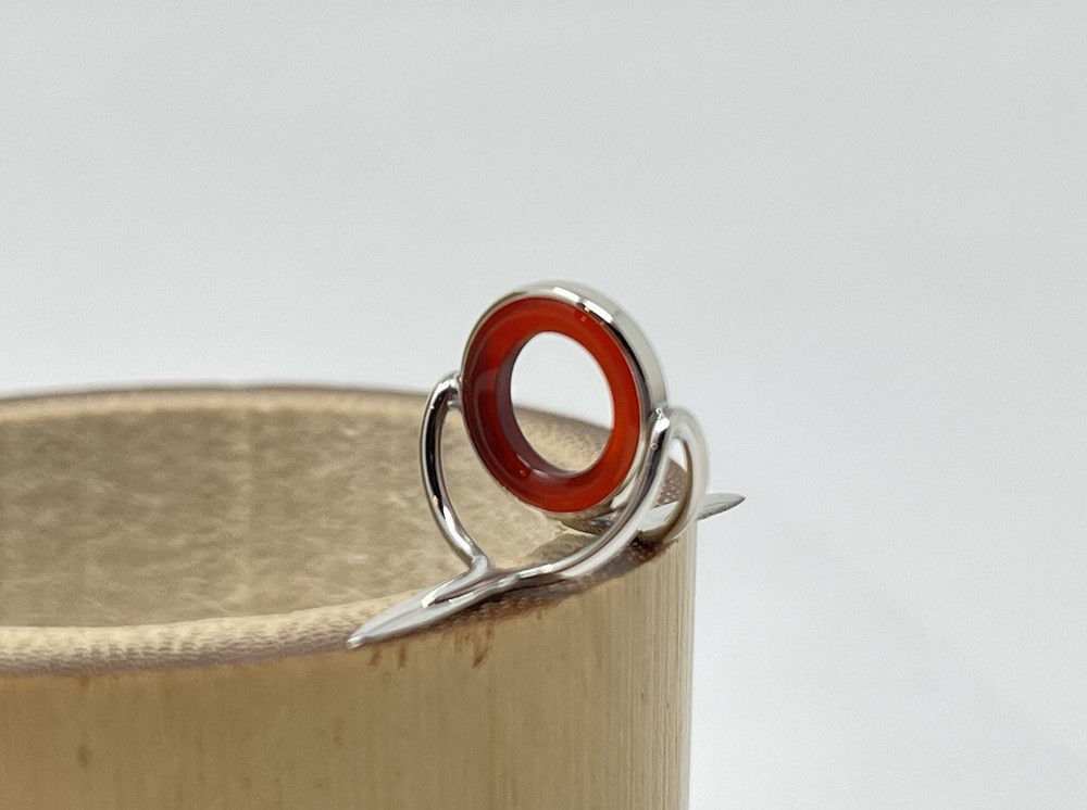 10mm Red Agate Fly Rod Stripping Guide / Bright Nickel Silver Frame