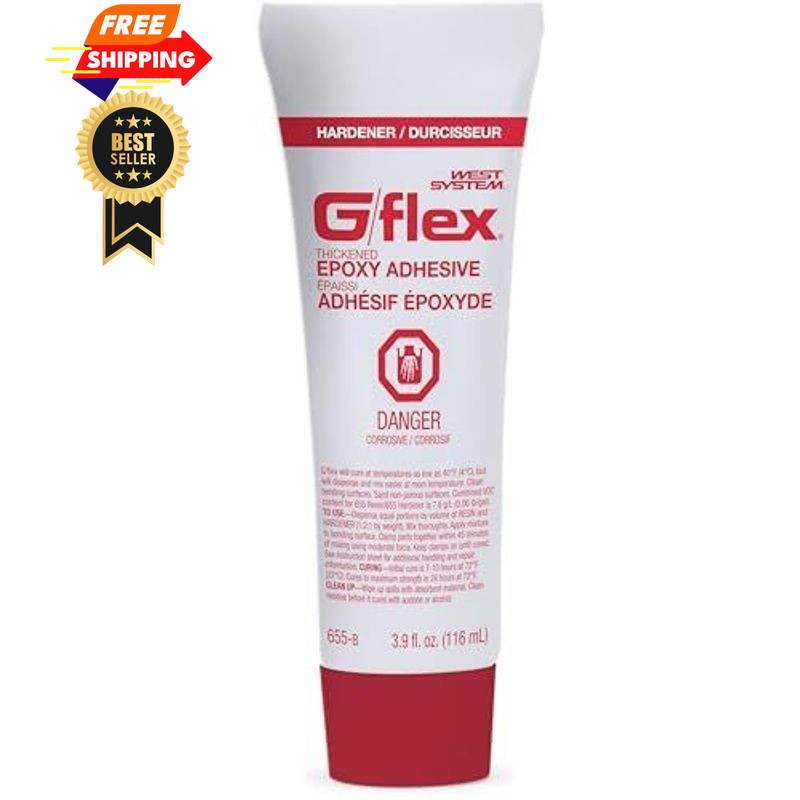 West System 655-8 G/flex Epoxy Adhesive, two 4.5 fl oz., Single Pack, White