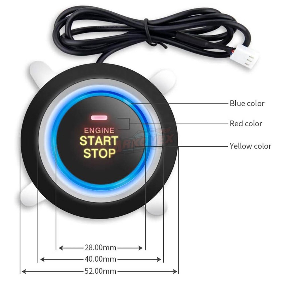 Car Ignition Switch RFID Engine Start Push Button Keyless Entry Starter Kit 12V