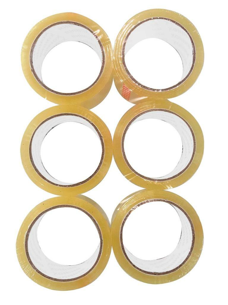 Clear Brown Parcel Tape Strong Packing Carton Sealing Tape 48mm x 66m 1 6 12 36