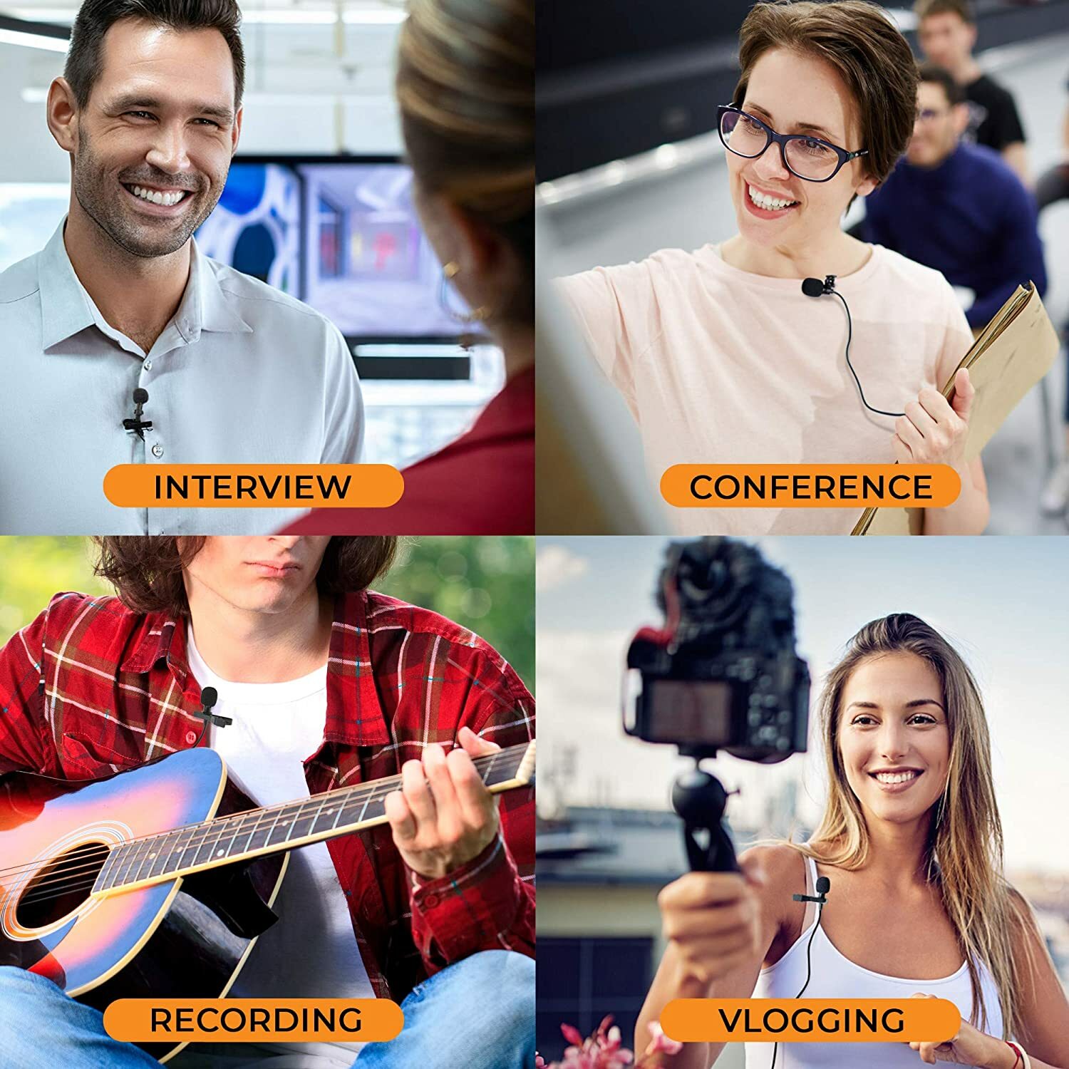 Omnidirectional Lapel Lavalier Microphone Clip-on Condenser Mini Iphone Android