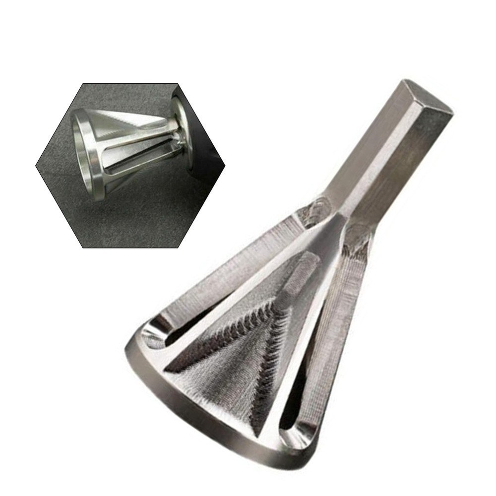 1Pcs Silver Triangle/Silver Hexagon Deburring Drill Bit Outer Chamfer Metal Tool