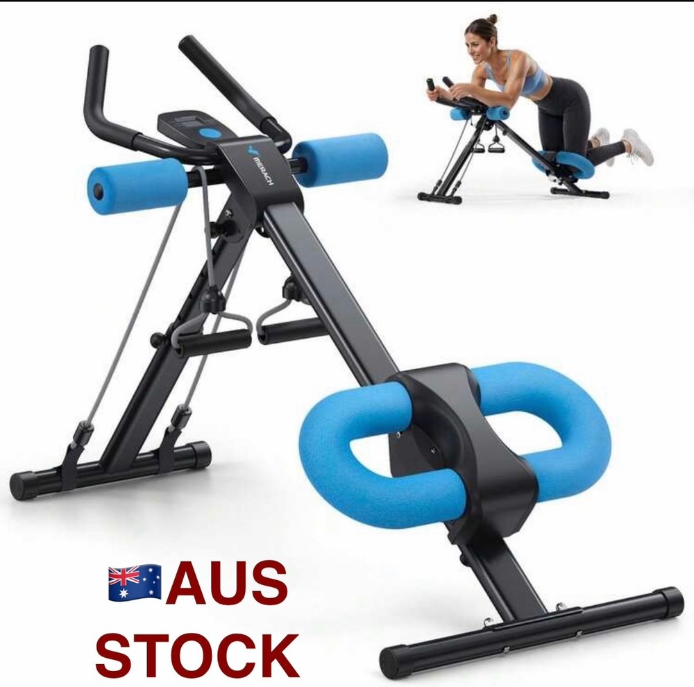 AUS Adjustable Foldable Ab Trainer Bench Core & Glute Workout Machine Home Gym