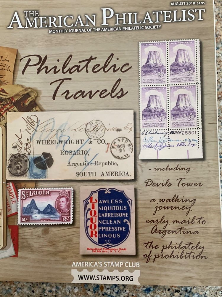 American Philatelist Magazine  2018,  August