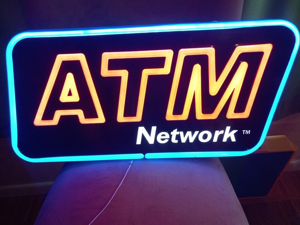 ATM Network Lighted Hanging Sign Pull Chain Store Sign Business