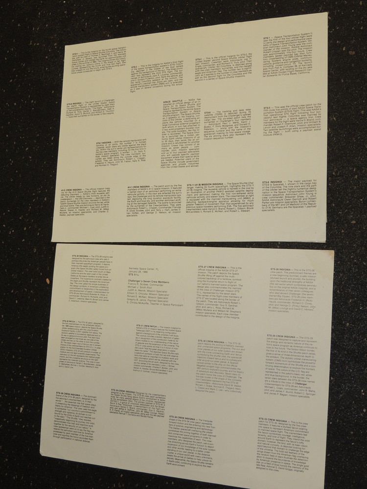 NASA Space Shuttle Decals Publication Two Sheets