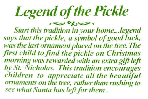 PICKLE ORNAMENT - German Tradition for the Christmas Tree - Glass ornament