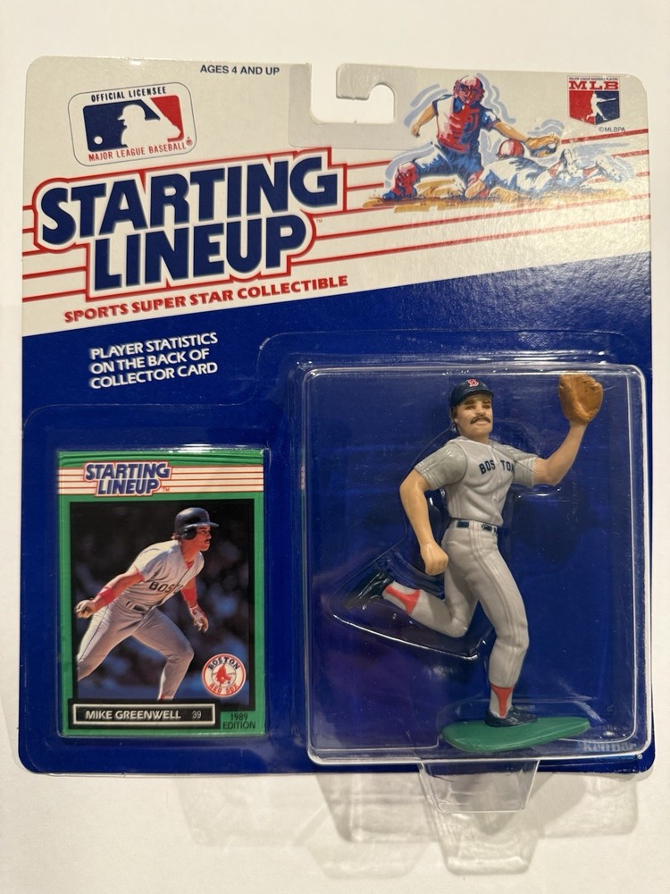 💥⚾️ 1989 MIKE GREENWELL Boston Red Sox Starting Lineup, MLB (Roger Clemens)💥