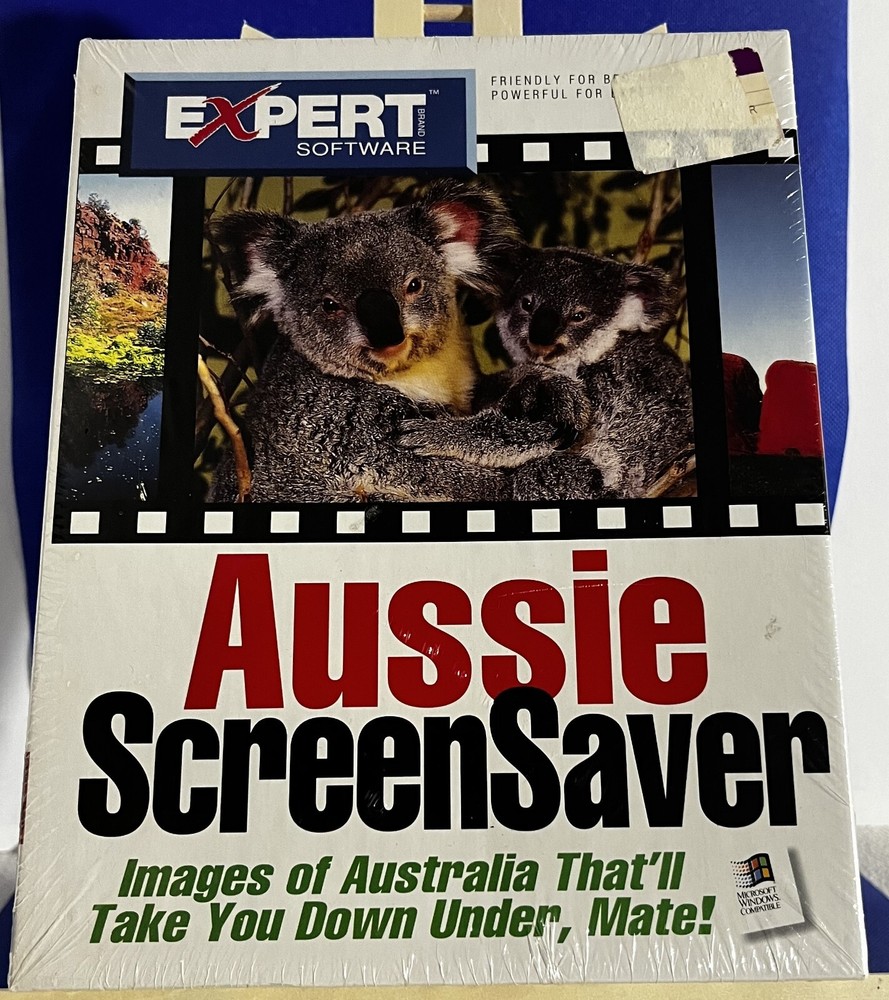 PC SOFTWARE - AUSSIE SCREENSAVER - Big Box Complete Australia Floppy 1994