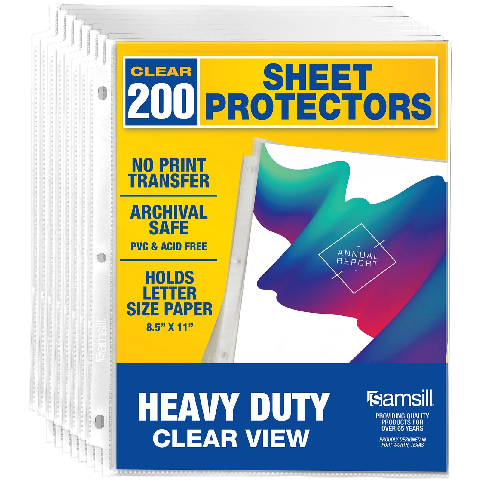 200 Pack Heavy Duty Sheet Protectors, Crystal Clear, 8.5x11 Inch Page Protect...