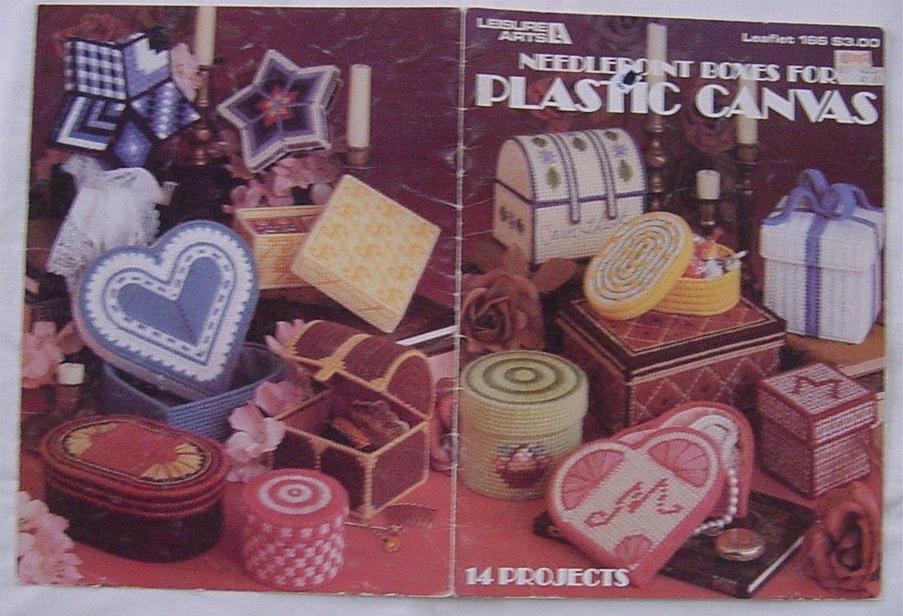 Plastic Canvas  Patterns #166 LA NEEDLEPOINT BOXES FOR EVERYONE
