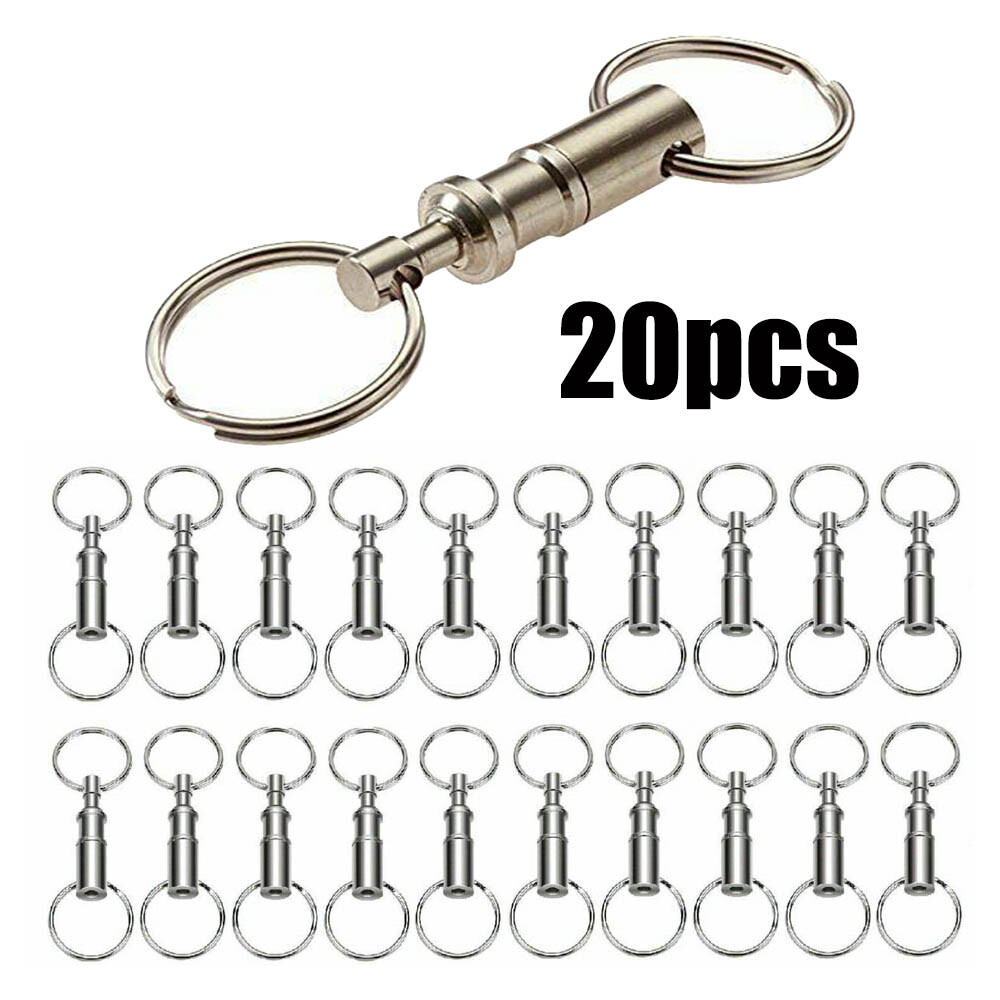 20Pcs/set Detachable Pull Apart Quick Release Keychain Key Rings Key Chain USA