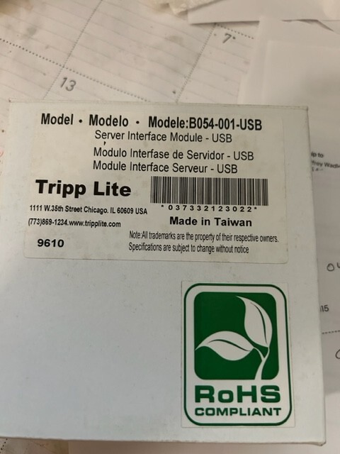 Tripp Lite B054-001-USB USB Netdirector KVM Switch Module Server Interface