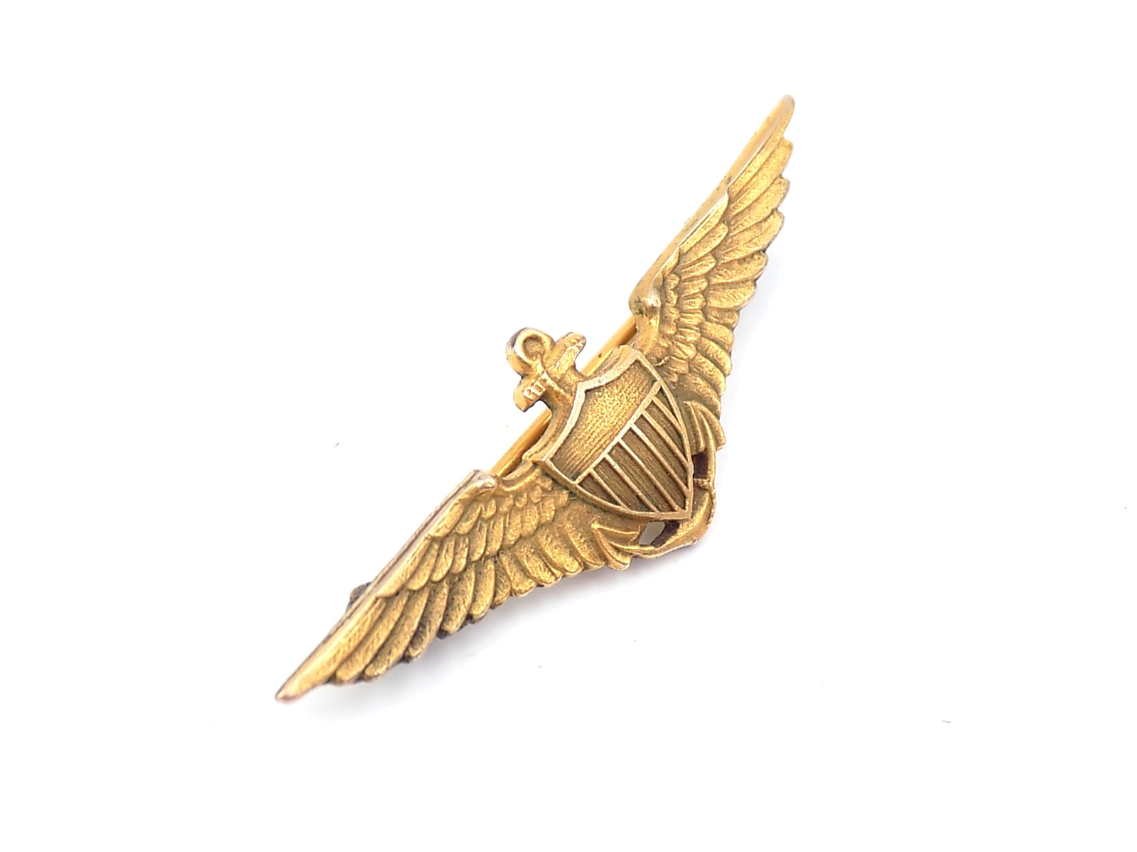 Original 1920s US Navy Naval Aviator Pilot Wings Cap Badge Robbins Co.
