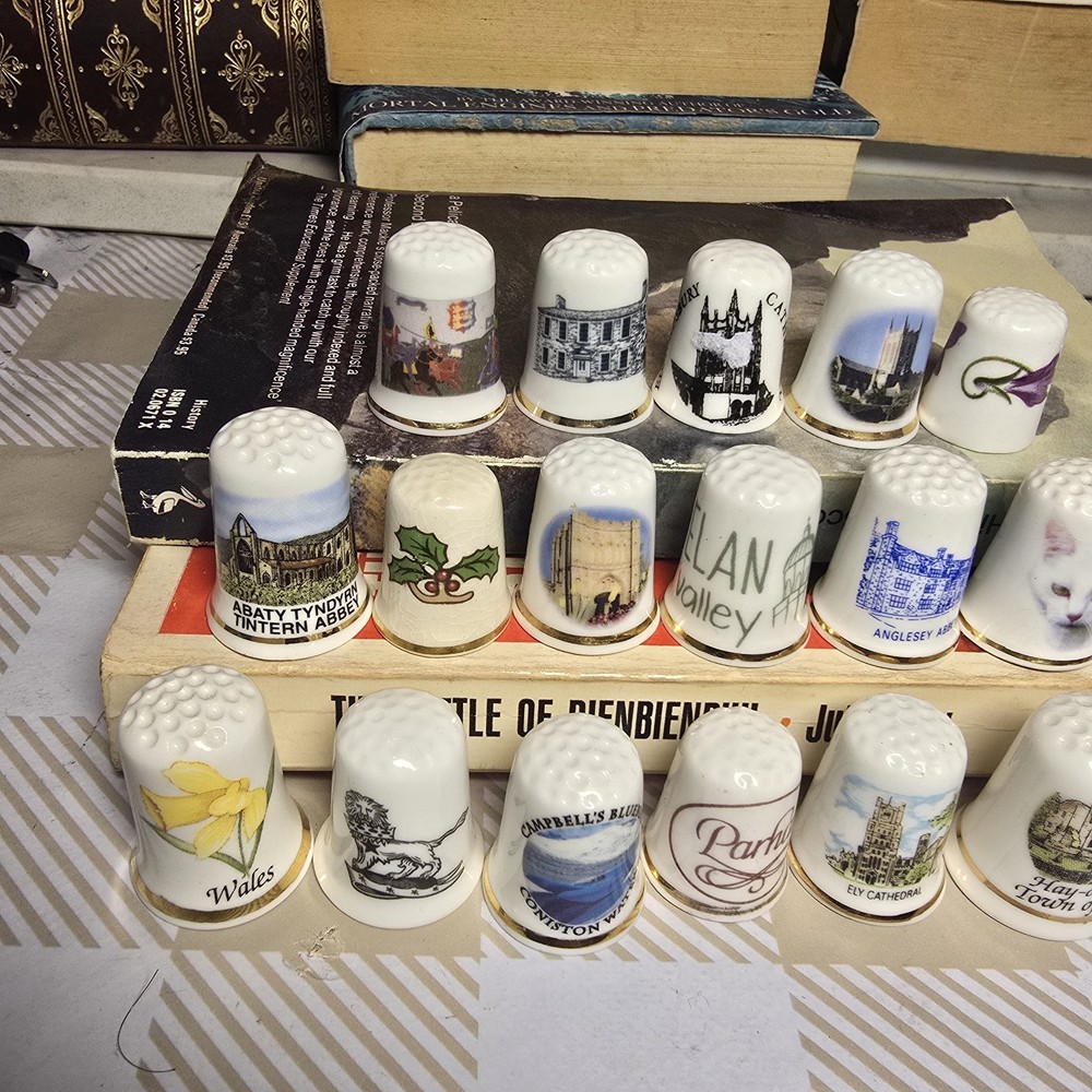 19 Assorted Vintage Thimbles Novelty