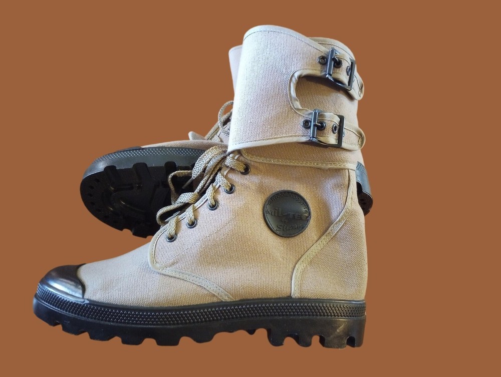 French Style Jungle Combat Boot Canvas Commando Buckle Top