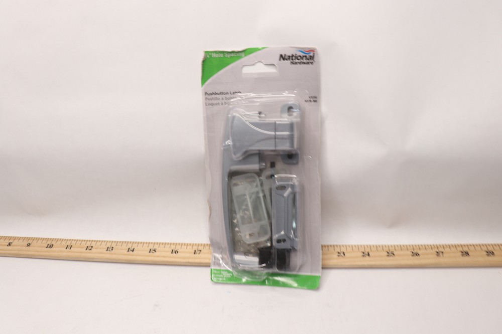 National Hardware Push Button Latch Cast Metal Silver N178-368