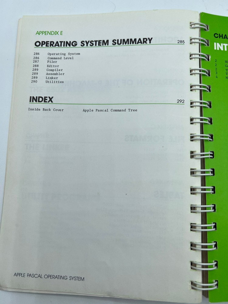 Apple II Pascal Operating System Reference Manual - 1980 Spiral Binding