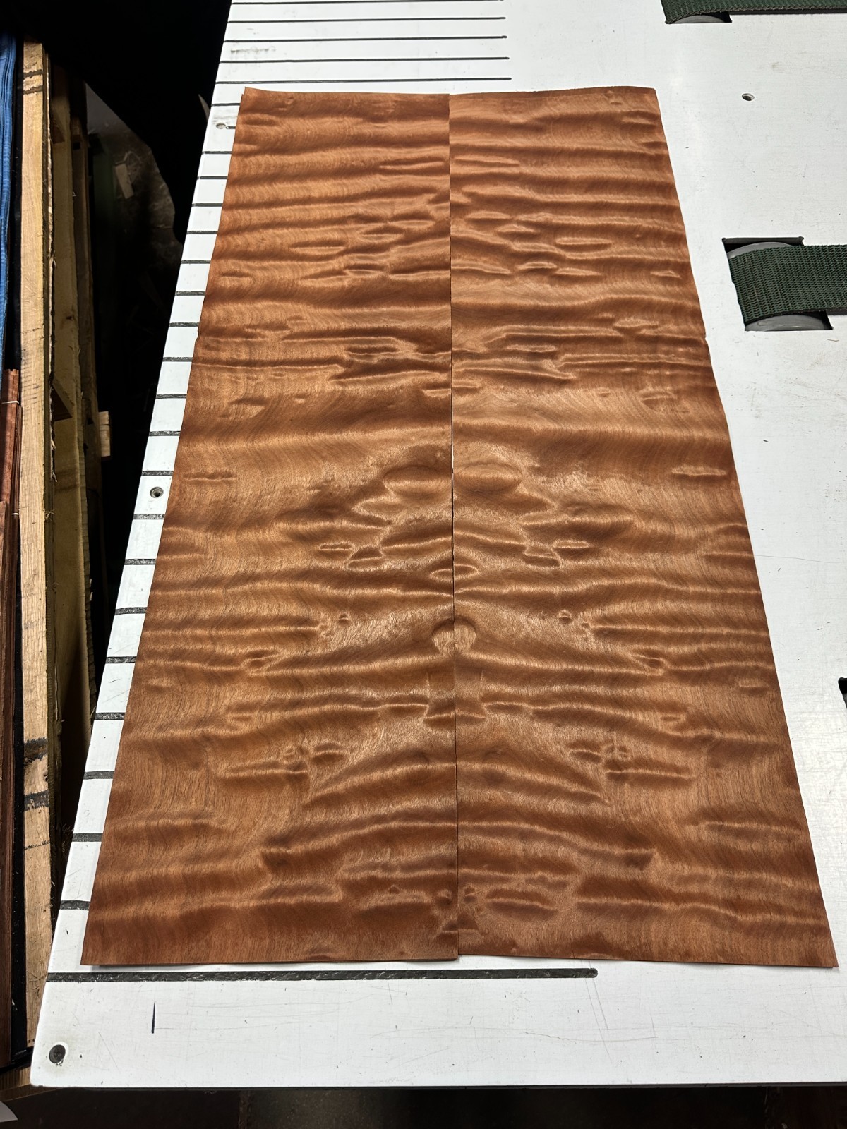 Pommele Sapele Raw Wood Veneer 2 sheets 41'' x 10'' 319S