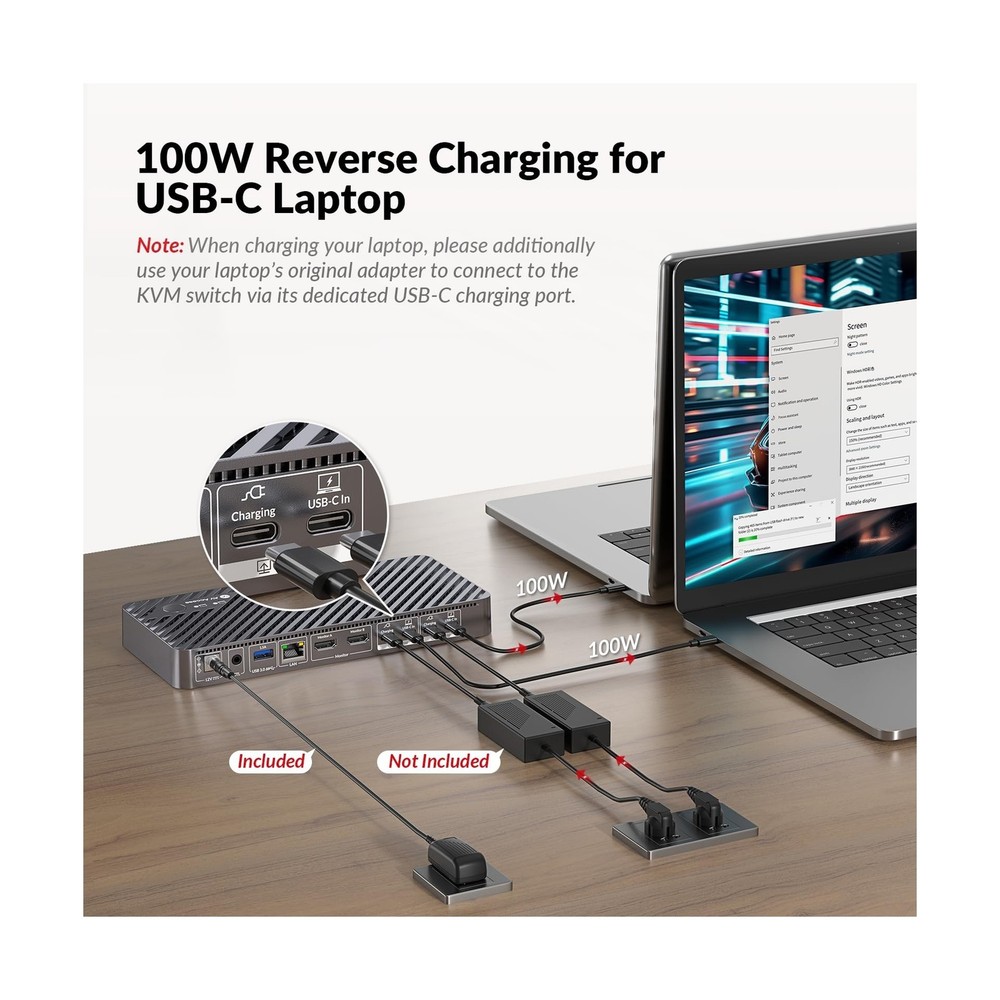 AV Access Docking Station KVM Switch 2 Monitors 2 Laptops, 4K HDMI KVM Switch...