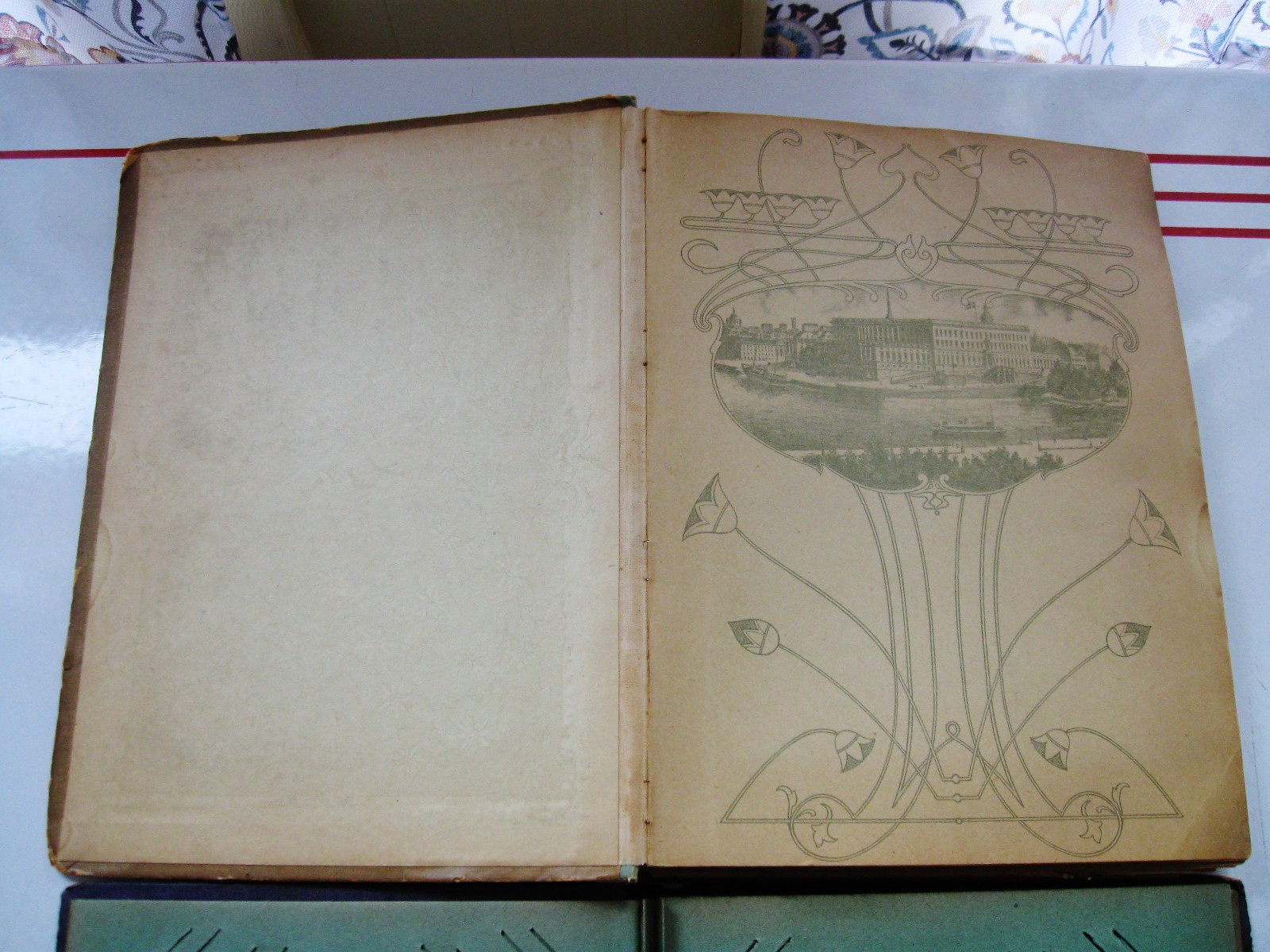 2 EMPTY ANTIQUE POSTCARD ALBUMS