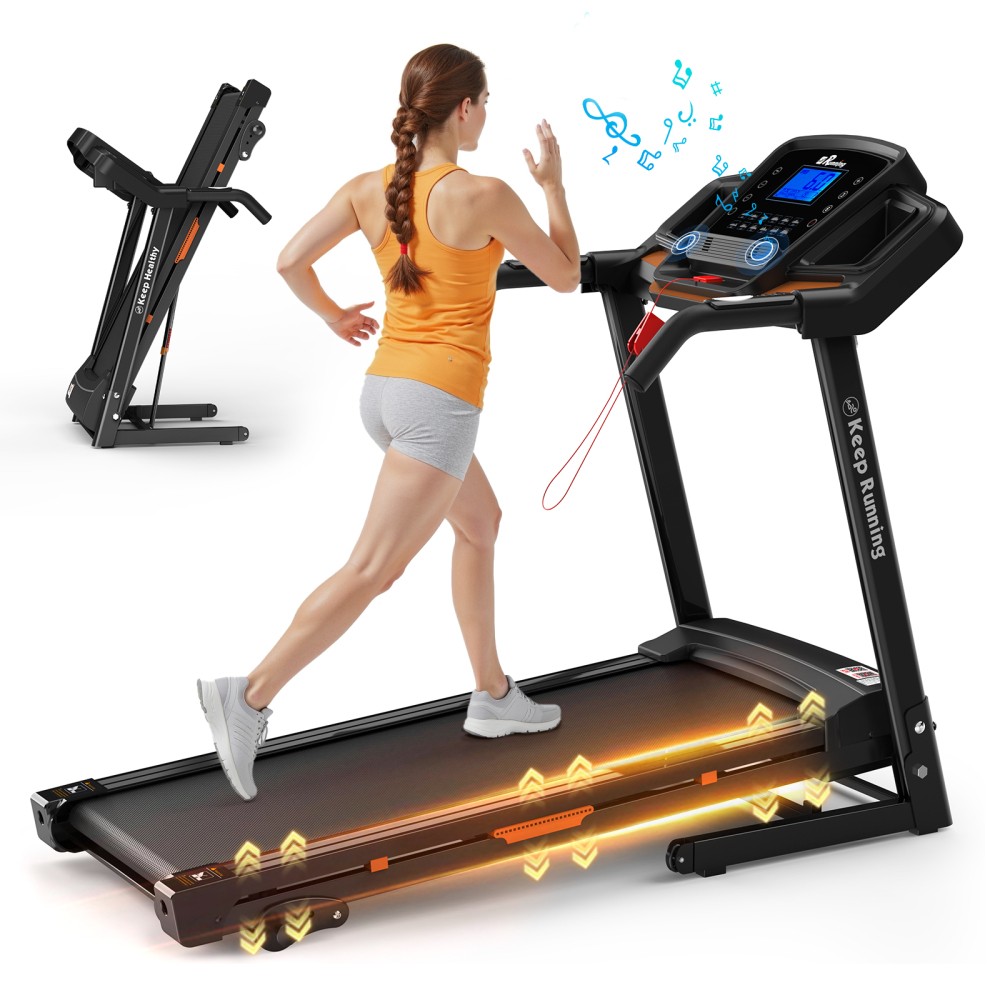 Folding Treadmill with Incline, 12 Programs, 3.5HP Motor, 330LBS Capacity