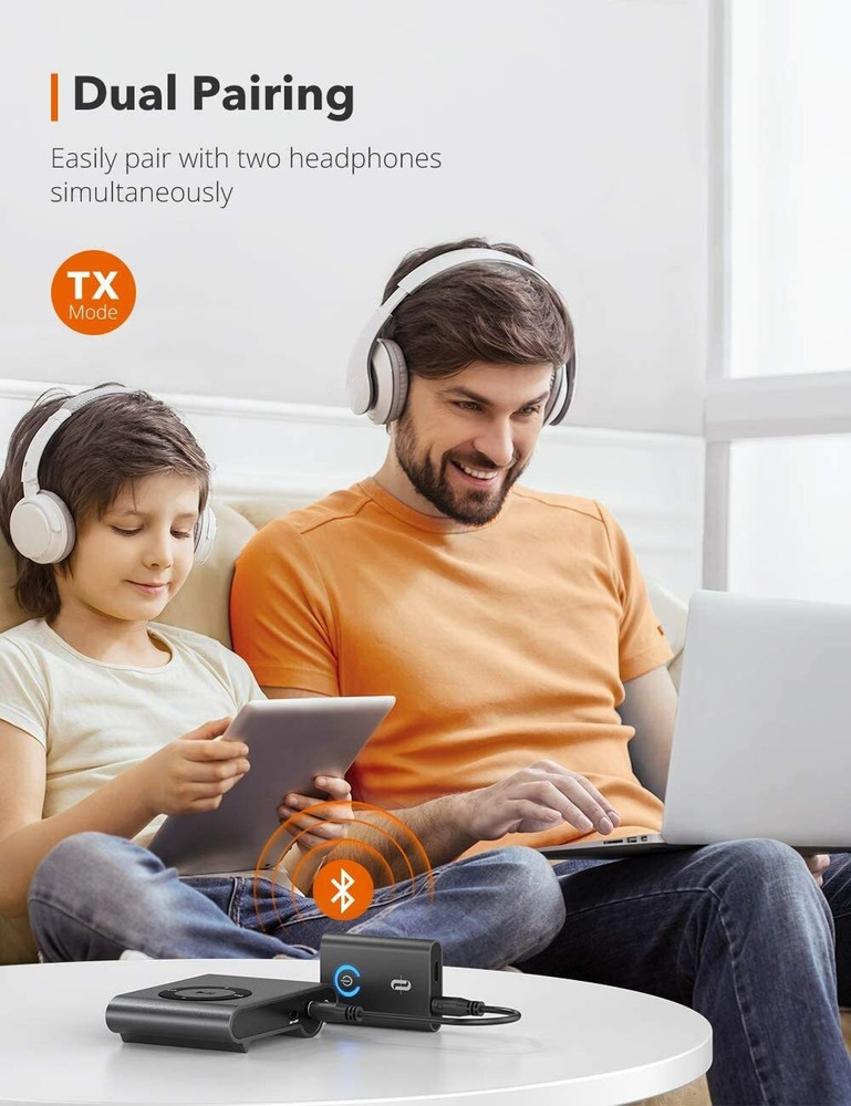 TaoTronics TT-BA07 Bluetooth 5.0 2-in-1 Transmitter and Receiver Wireless...