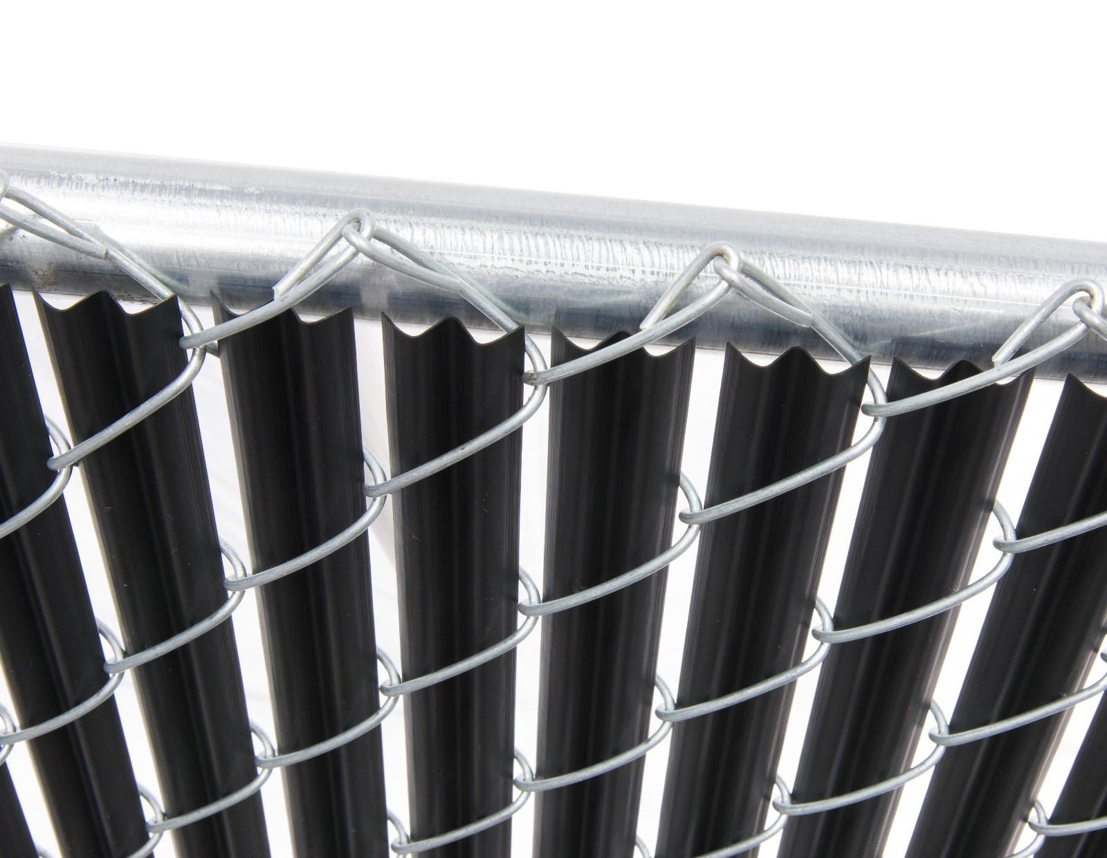 4 ft High Black Wave Slat™ Single Wall Privacy Chain Link Fence Slats