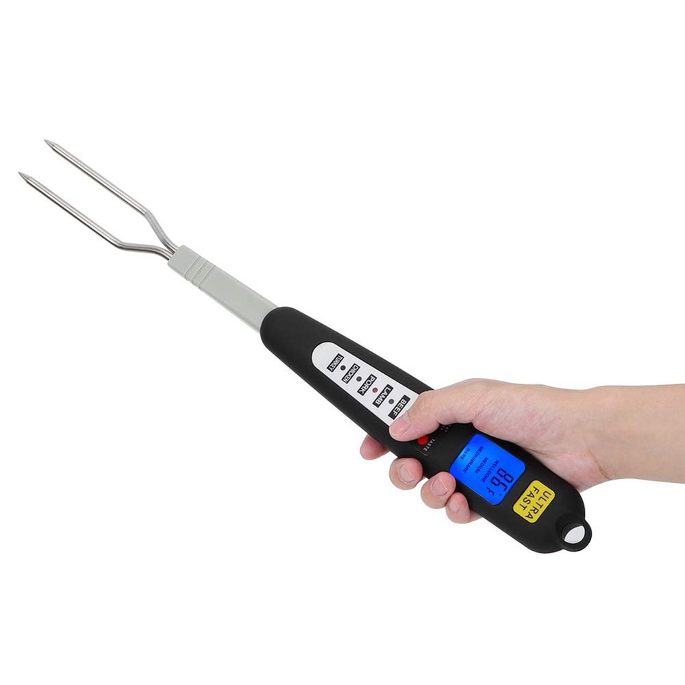 Jerlifkyer Digital Meat Thermometer Fork,Instant Read Temperature with LED Sc...