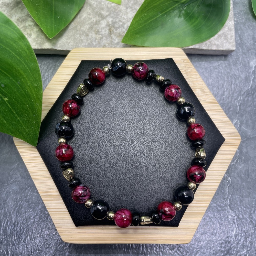 Handmade Bead Beaded Stackable 8” Plus Stretch Bracelet New Free Ship C1248